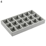HULIANFU Jewelry Box Showcase Drawer Storage Multi-Grids Classification Storage Flannel Necklace Rings Earrings Storage Case for Home