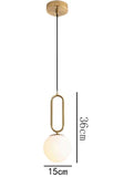 HULIANFU Nordic Glass Ball Pendant Lights Industriel Hanging Lamp luxury Gold Silver Brass art Kitchen hotel hoop decor Pendant Lamp