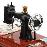 HULIANFU Mini Exquisite Sewing Machine Music Box Hand Crank Retro Music Boxes Jewelry Box Creative Birthday Gifts Home Decoration