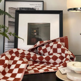 HULIANFU Luxurious Towels Plaid Retro Checkerboard Cotton Bathrobe Women Robe Soft Sleepwear Kimono Warm Bath Robes Coat Towel Homewear