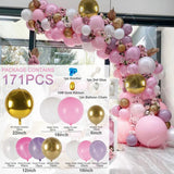 HULIANFU Macaron Pink Balloon Garland Arch Kit Wedding Birthday Party Decoration Kids Globos Rose Gold Confetti Latex Ballon Baby Shower