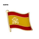 HULIANFU National Flag Metal Lapel Pin Flag Pin Badge Russia Algeria Argentina Brazil Belgium Germany France Costa Rica South Korea  Neth