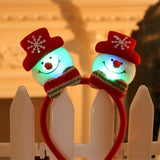 HULIANFU 2023 Christmas Led Light Headbands Santa Elk Antlers Headband Kids Adult Headwear Ornaments Christmas Party Cosplay Supplies