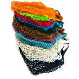 HULIANFU Portable Reusable Grocery Bags Fruit Vegetable Bag Washable Cotton Mesh String Organic Organizer Handbag Short Handle Net Tote