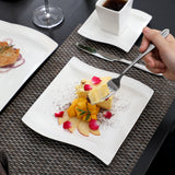 HULIANFU MALACASA FLORA 30/60 Piece White Porcelain Dinner Set with 12*Cup,Saucer,Dessert Soup Dinner Plate Tableware Set for 12 Person