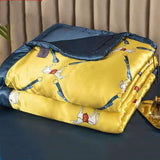 HULIANFU Summer Blanket Ice Silk Quilt Cool Feeling Nap Knee Air Conditioning Quilt Adult Children Washable Bedding