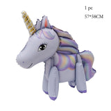 HULIANFU Rainbow Unicorn Balloon Number Foil Globos 1 2 3 4 Years Old Birthday Party Decoration Kid Unicorn Theme Party Wedding Balls Toy