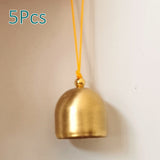 HULIANFU 2023 5Pcs Christmas Metal Small Bell Tree Pendant Decoration Xmas Party Wind Chimes DIY Material Crafts Accessories