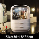 HULIANFU Large Capacity Makeup Organizer Cosmetic Storage Box Drawer Type Desktop Finishing Rack Dustproof Lipstick Beauty Mask Case