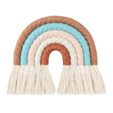 HULIANFU Lines Macrame Rainbow Hanging Ornament DIY Rope Handmade Woven Wall Decor Baby Girls Room Decor Home Nursery Decor