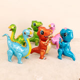 HULIANFU Large 4D Walking Dinosaur Foil Balloons Jungle Animal Boys Birthday Party Decors Jurassic  Standind Dragon Kids Toys Air Globos