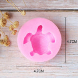 HULIANFU Silicone Fondant Mold Cute lovely Sea Turtle Shape Ocean Theme Fondant Cake Decoration Gum Paste Chocolate Mould Small Size