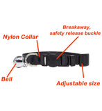 HULIANFU Personalized ID Free Engraving Cat Collar Safety Breakaway Small Dog Cute Nylon Adjustable for Puppy Kittens Necklace