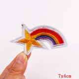 HULIANFU Mushroom Applique Embroidered Patches On Kids Clothes DIY Iron On Patches Cartoon Patches For Clothing Stickers Animal Badges