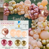 HULIANFU Rose Apricot Balloon Garland Arch Kit Wedding Birthday Party Decoration Kids Confetti Latex Balloons Baby Shower Decor Baloon