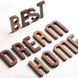 HULIANFU Musowood 1pcs Walnut Wooden letters High Quality Alphabet Design English DIY Craft Wedding Birthday Party Home Wall Decoration