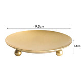 HULIANFU Iron Black Gold Plated Candle Holders Pillar Metal Plate For Wedding Party Festival Portavelas Candelabra Art Gift Home Decor