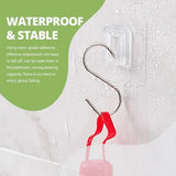 HULIANFU Multi-Purpose Hooks 5/10 Pairs Double-sided Adhesive Wall Hooks Waterproof Clothes Hats Towel Hooks Kitchen Bath Door Hooks