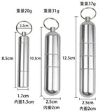 HULIANFU Silver Aluminum Alloy Cigarette Box Waterproof Cigarete Case Pill Toothpick Capsule Holder with Keychain Mens Gift