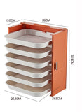 HULIANFU Kitchen Preparation Plate Organizer 6-Layer Cooking Dishes Tray Multi-Functional Wall Mount Racks Kitchen Organizer and Storage