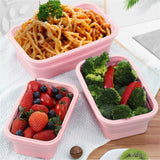 HULIANFU Silicone Folding Bento Box  1/3/4Pc Collapsible Portable Lunch Box for Food Dinnerware Food Container Bowl Lunchbox Tableware