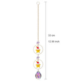 HULIANFU Metallic Hoop Moon Suncatcher Ornament Wind Chimes Crystal Prisms Hanging Rainbow Chaser Window Curtains Pendant Home Decor Gift