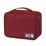 HULIANFU Portable Cable Digital Storage Bags Organizer USB Gadgets Wires Charger Power Battery Zipper Cosmetic Bag Case Accessories Item