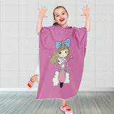 HULIANFU Kids Beach Poncho Cute Cat Print Beach Towel Hooded Super Absorbent Microfibre Children BathRobe Toddler Pool Towel with Hood