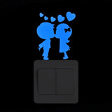 HULIANFU Light Switch Sticker Luminous Wall Stickers Cartoon Glow in the Dark Sticker Decal for Kids Room Decoration Home Decor Cat Fairy
