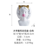 HULIANFU Resin Vase Nordic Modern Home Decoration Cute Girl Blowing Bubbles Decorative Head Carving Flower Vases Pen Holder Vase Flowers