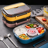 HULIANFU Stainless Steel Lunch Box For Kids Food Storage Insulated Lunch Container Japanese Snack Box Breakfast Bento Box With Soup Cup