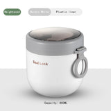 HULIANFU Portable Breakfast Cup With Lid and Spoon Multifunction Oatmeal Cup Cereal Nut Yogurt Mug Snack Cups Small lunch box soup bowl