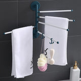 HULIANFU Multi-bar Wall Mounted Rotating Towel Rack Punch-free 180 Degree Bathroom Bath Towel Hanger Holder Stand Tools Accessories