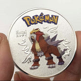 HULIANFU Pocket Monsters Gold Silver Coins Japanese Pokemon Anime Movie Around Coins Children's Cartoon Toys Small Gifts
