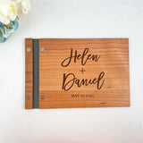 HULIANFU Personalized Guestbook Sign For Wedding Custom Rustic Memory Wooden Guest Signatures Book Album Baptism Mariage Decoration