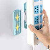 HULIANFU Self-Adhesive Power Strip Holder with Cable Organizer, Wall Mount Patch Panel Socket Holder Home Organizer Remote Holder