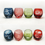 HULIANFU Japanese Edo Kiriko Handmade Wine Glassware Satsuma Kiriko Whisky Glass Sake Cup 8oz Water Cup In Gift Box