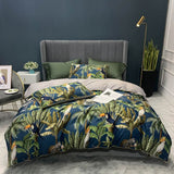 HULIANFU Svetanya Nordic Yellow Geometric Egyptian Cotton Satin Bedlinens Queen King Size Fitted Sheet Bedding Set Duvet Cover Set