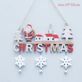 HULIANFU Wooden Christmas Door Wreath Oranments Wall Xmas Dec Merry Christmas Decor For Home  Happy New Year Naviidad Door Wreath
