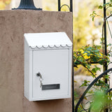 HULIANFU Rust-proof Mailbox Wall Mount Post Lockable Mail Box Office Drop Box Case