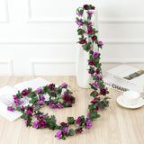 HULIANFU 2023 250CM Rose Artificial Flowers Christmas Garland For Wedding Home Room Decoration Spring Autumn Garden Arch DIY Fake Plant Vine