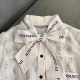 hulianfu French style restoring ancient ways ribbon bow blouse female temperament of early spring new white shirt long sleeve lace tops