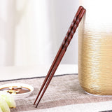 HULIANFU Reusable Natural Wood Chopsticks Red jujube wood Dishwasher Safe Non-slip Elegant Design