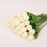 HULIANFU 2023 10PCS Artificial Flowers Garden Tulips Real Touch Flowers Tulip Bouquet Decor Mariage for Home Wedding Decorations Fake Flower