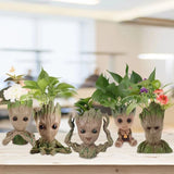 HULIANFU Strongwell Home Decoration Flower Vase Miniature Model Succulent Flower Pots Desktop Display Figurines Baby Groot Artware Gifts