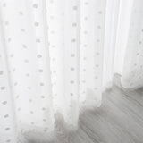HULIANFU Snowflake White Tulle Curtains For Living Room Bedroom 3D Plush Point Tulle Curtain For Window Custom Panel For Kitchen Drapes