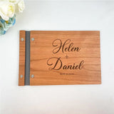 HULIANFU Personalized Guestbook Sign For Wedding Custom Rustic Memory Wooden Guest Signatures Book Album Baptism Mariage Decoration