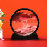HULIANFU Moving Sand Art Picture Round Glass 3D Deep Sea Sandscape In Motion Display Flowing Sand Frame Sand Painting