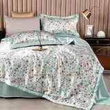 HULIANFU Summer Blanket Ice Silk Quilt Cool Feeling Nap Knee Air Conditioning Quilt Adult Children Washable Bedding