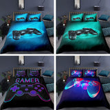 HULIANFU ROMANZO 2/3 Pcs Gamer Duvet Cover Cartoon King Queen Single Bedding Sets Kids Boys Girls Bed Set Game Quilt Comforter Covers